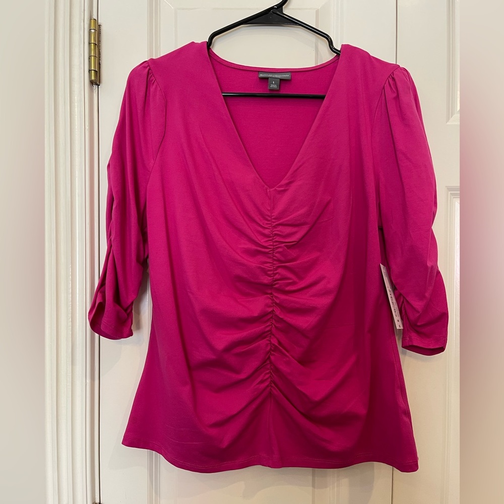 Bold elements - Pink V Neck Top - NWT!